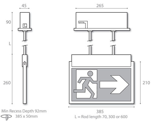 viewing distance 43 metres